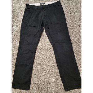 MEN'S MATCHSTICK ARGUS BLACK CHINO FLAT FRONT PANTS SIZE 34x32 GREAT CONDITION